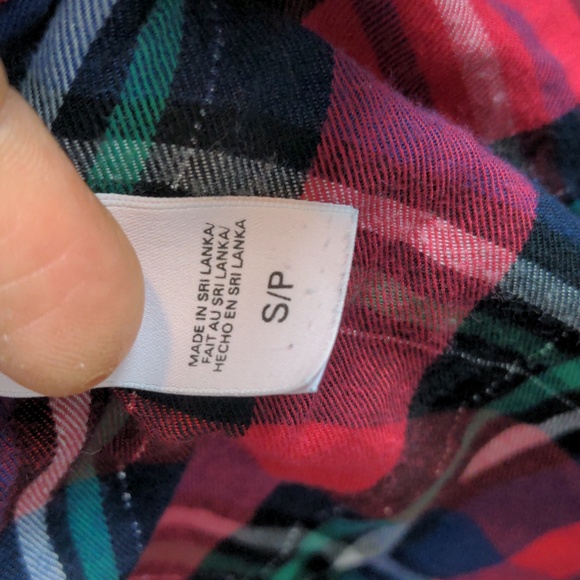 Victoria's Secret, Button down, Red/Green/Navy Plaid Night Shirt, Sz. Small, 33" - Picture 6 of 10
